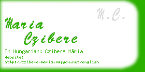 maria czibere business card